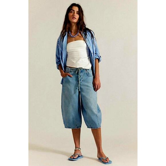 Free People Amada Crop Barrel Jeans Amor 28 - Picture 2 of 5